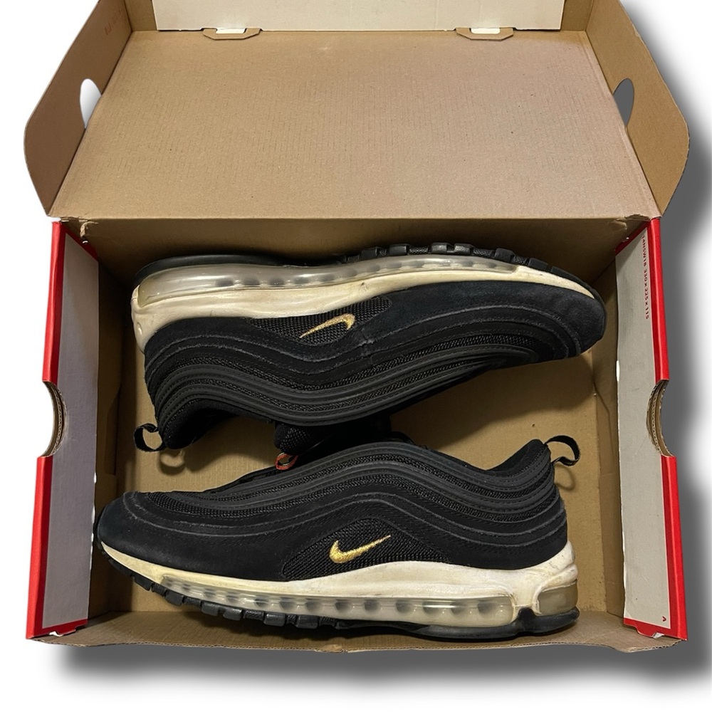 Nike Black and Gold Sneakers with Air Max Cushioning